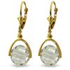 Genuine 6.5 ctw Green Amethyst Earrings Jewelry 14KT Yellow Gold - REF-43X2M