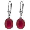 Image 1 : Genuine 7 ctw Ruby Earrings Jewelry 14KT White Gold - REF-64M6T