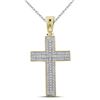0.30 CTW Mens Diamond Cross Raised Charm Pendant 10KT Yellow Gold - REF-37N5F
