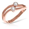Genuine 0.20 ctw Diamond Anniversary Ring Jewelry 14KT Rose Gold - REF-63X3M
