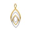 0.20 CTW Diamond Geometric Oval Pendant 10KT Yellow Gold - REF-25N4F
