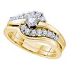 0.50 CTW Diamond Swirl Bridal Engagement Ring 14KT Yellow Gold - REF-94K5W