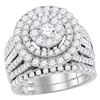3.12 CTW Diamond Cluster Bridal Engagement Ring 14KT White Gold - REF-254M9H