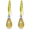 Genuine 4.6 ctw Citrine & Diamond Earrings Jewelry 14KT Yellow Gold - REF-28M8T