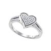 0.20 CTW Diamond Milgrain Heart Cluster Ring 10KT White Gold - REF-24N2F