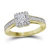 0.49 CTW Princess Diamond Solitaire Bridal Engagement Ring 14KT Yellow Gold - REF-71H9M