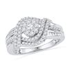 0.75 CTW Diamond Cluster Bridal Engagement Ring 10KT White Gold - REF-57Y2X