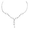 1.5 CTW Diamond Flower Cluster Dangle Necklace 14KT White Gold - REF-269F9N