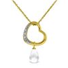 Genuine 2.28 ctw White Topaz & Diamond Necklace Jewelry 14KT Yellow Gold - REF-40R7P