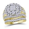 2.51 CTW Princess Diamond Soleil Bridal Engagement Ring 14KT Yellow Gold - REF-194H9M