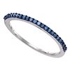Image 1 : 0.20 CTW Blue Color Diamond Ring 10KT White Gold - REF-10K5W