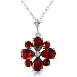 Genuine 2.43 ctw Garnet Necklace Jewelry 14KT White Gold - REF-29Z7N