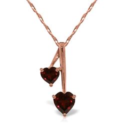 Genuine 1.40 ctw Garnet Necklace Jewelry 14KT Rose Gold - REF-23Y8F