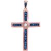 Image 1 : 0.27 CTW Diamond Cross Pendant 10KT Rose Gold - REF-22N4F