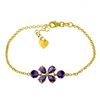 Image 1 : Genuine 3.15 ctw Amethyst Bracelet Jewelry 14KT Yellow Gold - REF-56H4X