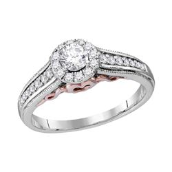 0.51 CTW Diamond Solitaire Bridal Engagement Ring 14KT White Gold - REF-89F9N