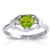 Image 1 : Genuine 0.61 ctw Peridot & Diamond Ring Jewelry 14KT White Gold - REF-40V3W