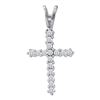 0.25 CTW Diamond Roman Cross Pendant 10KT White Gold - REF-10K5W