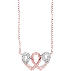 0.05 CTW Diamond Heart Infinity Love Pendant 10KT Rose Gold - REF-12X8Y