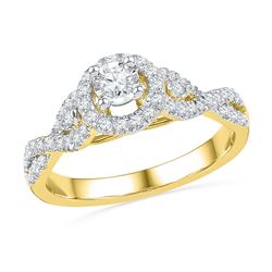 0.50 CTW Diamond Solitaire Bridal Engagement Ring 14KT Yellow Gold - REF-75Y2X