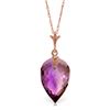 Genuine 9.5 ctw Amethyst Necklace Jewelry 14KT Rose Gold - REF-21M2T