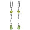 Genuine 3.5 ctw Peridot Earrings Jewelry 14KT White Gold - REF-33W8Y