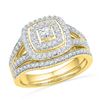 0.64 CTW Diamond Bridal Wedding Engagement Ring 10KT Yellow Gold - REF-67X4Y