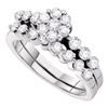 1 CTW Diamond Bridal Wedding Engagement Ring 14KT White Gold - REF-109M4H