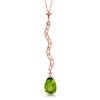 Genuine 1.79 ctw Peridot & Diamond Necklace Jewelry 14KT Rose Gold - REF-34X6M