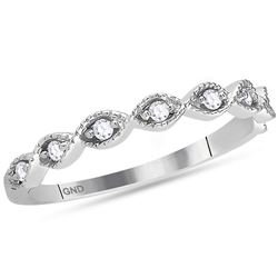 0.10 CTW Diamond Stackable Ring 14KT White Gold - REF-22Y4X