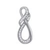 Image 1 : 0.08 CTW Diamond Teardrop Infinity Pendant 10KT White Gold - REF-7F4N