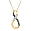 Image 1 : 0.03 CTW Black Color Diamond Vertical Infinity Pendant 10KT Yellow Gold - REF-12N2F