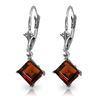 Genuine 3.2 ctw Garnet Earrings Jewelry 14KT White Gold - REF-30X2M