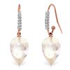 Genuine 24.68 ctw White Topaz & Diamond Earrings Jewelry 14KT Rose Gold - REF-64F7Z