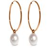 Genuine 8 ctw Pearl Earrings Jewelry 14KT Rose Gold - REF-23H2X