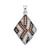 0.33 CTW Cognac-brown Color Diamond Square Pendant 10KT White Gold - REF-22X4Y