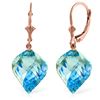 Genuine 27.85 ctw Blue Topaz Earrings Jewelry 14KT Rose Gold - REF-74N9R
