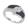 0.33 CTW Black Color Diamond Ring 10KT White Gold - REF-22F4N