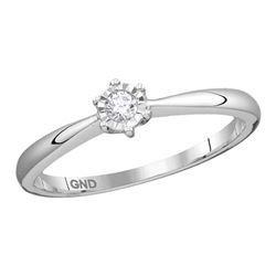 0.07 CTW Diamond Solitaire Bridal Engagement Ring 10KT White Gold - REF-12Y2X