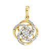 Image 1 : 0.10 CTW Diamond Cluster Pendant 10KT Yellow Gold - REF-13H4M