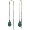 Genuine 6.6 ctw Green Sapphire Corundum Earrings Jewelry 14KT Rose Gold - REF-20V8W