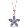 Genuine 1.40 ctw Tanzanite Necklace Jewelry 14KT Rose Gold - REF-37F6Z