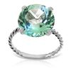 Genuine 8 ctw Blue Topaz Ring Jewelry 14KT White Gold - REF-39K6V