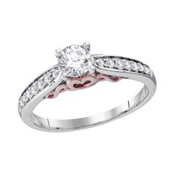 0.63 CTW Diamond Solitaire Bridal Engagement Ring 14KT White Gold - REF-157M5H