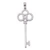 0.50 CTW Diamond Trefoil Key Love Pendant 14KT White Gold - REF-40X4Y