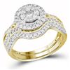 0.90 CTW Diamond Bridal Wedding Engagement Ring 14KT Yellow Gold - REF-112H5M