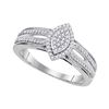 0.25 CTW Diamond Cluster Bridal Engagement Ring 10KT White Gold - REF-24F2N