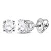Image 1 : 0.65 CTW Diamond Solitaire Stud Earrings 14KT White Gold - REF-63Y8X