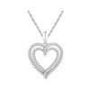 Image 1 : 0.50 CTW Diamond Double Heart Pendant 10KT White Gold - REF-32Y9X