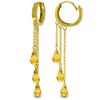 Image 1 : Genuine 4.8 ctw Citrine Earrings Jewelry 14KT Yellow Gold - REF-64R4P